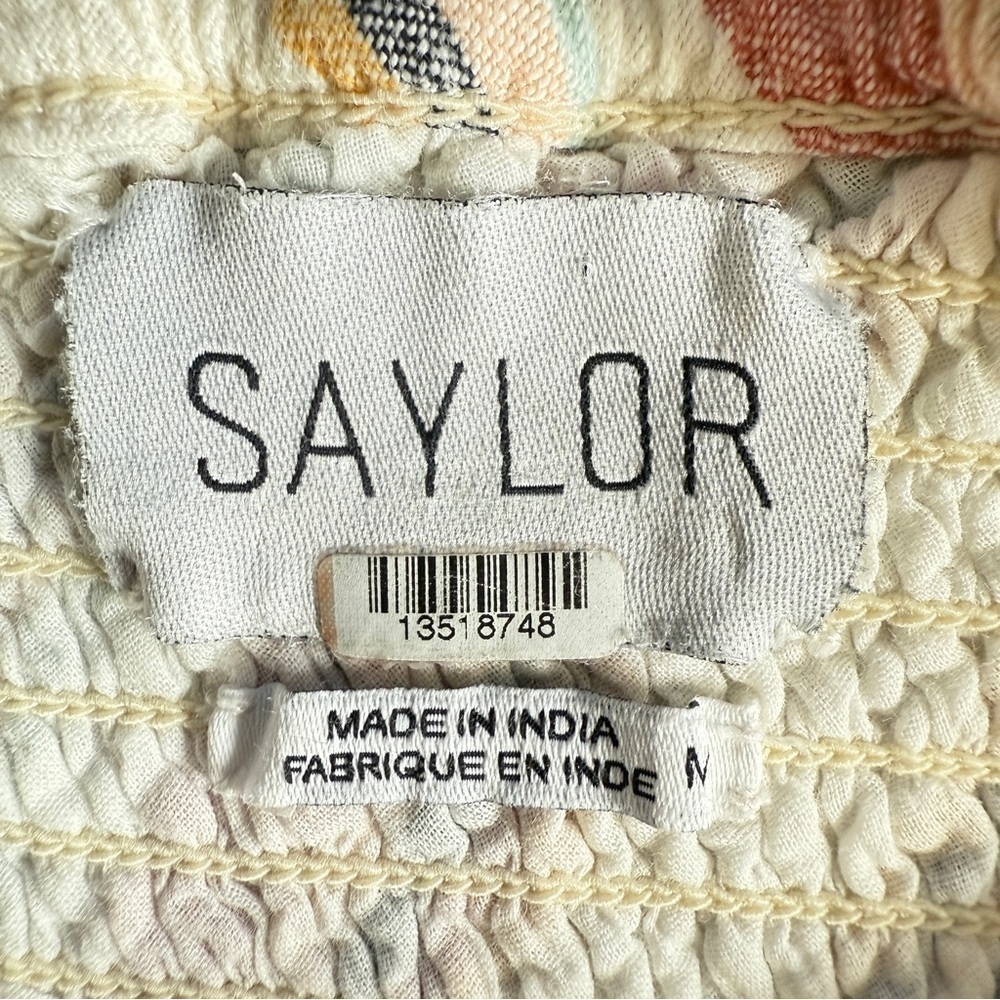 Saylor Ilhan Chevron Striped Tie Waist Button Front Jumpsuit Multicolor Sz M - Picture 7 of 14